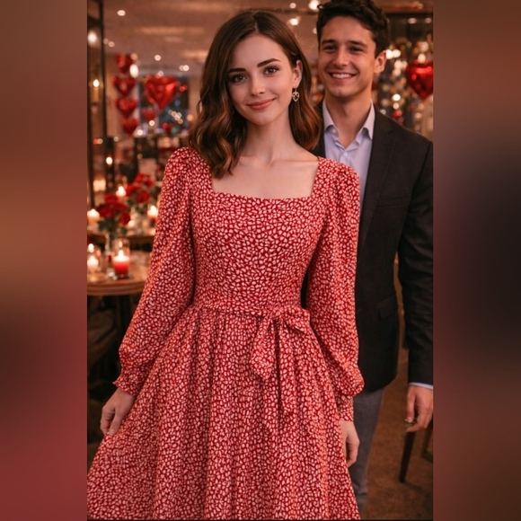 Laura Ashley Dresses & Skirts - LAURA ASHLEY Vintage sz 10 Cotton Dress Puffed Sleeve Midi